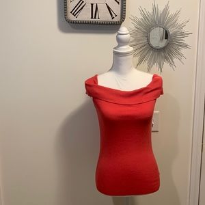 Express Ribbed Off The Shoulder Knit Top